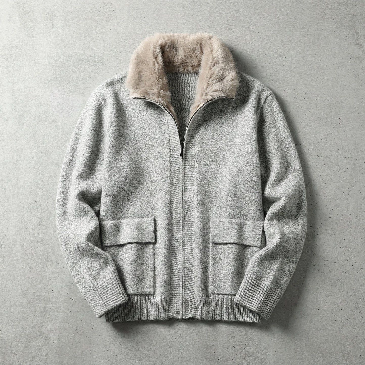 Men's Fleece Cardigan - Warm Casual Button Front Sweater