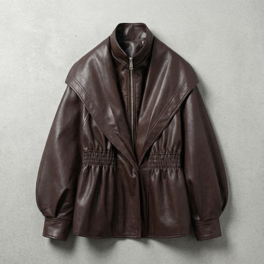Men's Leather Jacket – Classic Casual Zip Front Outerwear