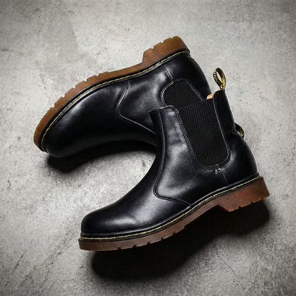 Men's Leather Chelsea Boots - Classic Slip On Ankle Boots