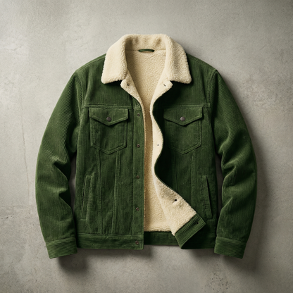 Men's Corduroy Jacket - Plush Casual Outerwear
