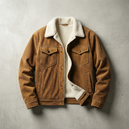 Men's Corduroy Jacket - Plush Casual Outerwear