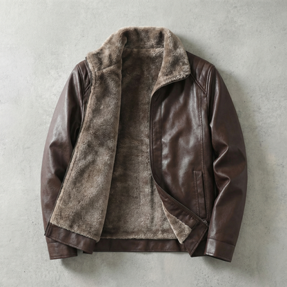 Men's Leather Biker Jacket - Classic Motorcycle Jacket