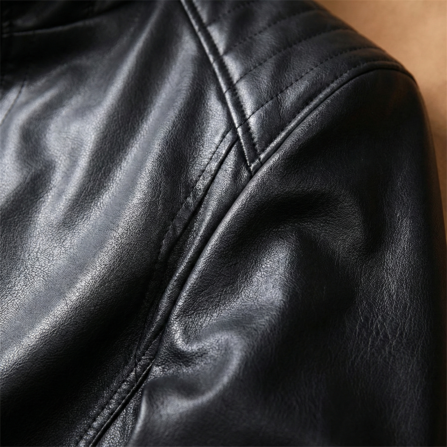Men's Leather Biker Jacket - Classic Motorcycle Jacket
