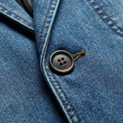 Men's Denim Blazer - Tailored Casual Suit Jacket