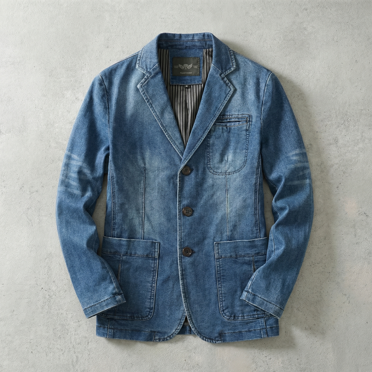 Men's Denim Blazer - Tailored Casual Suit Jacket