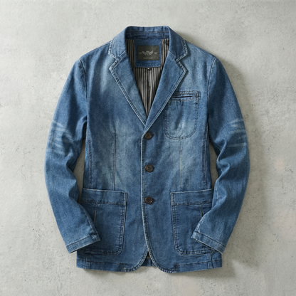 Men's Denim Blazer - Tailored Casual Suit Jacket
