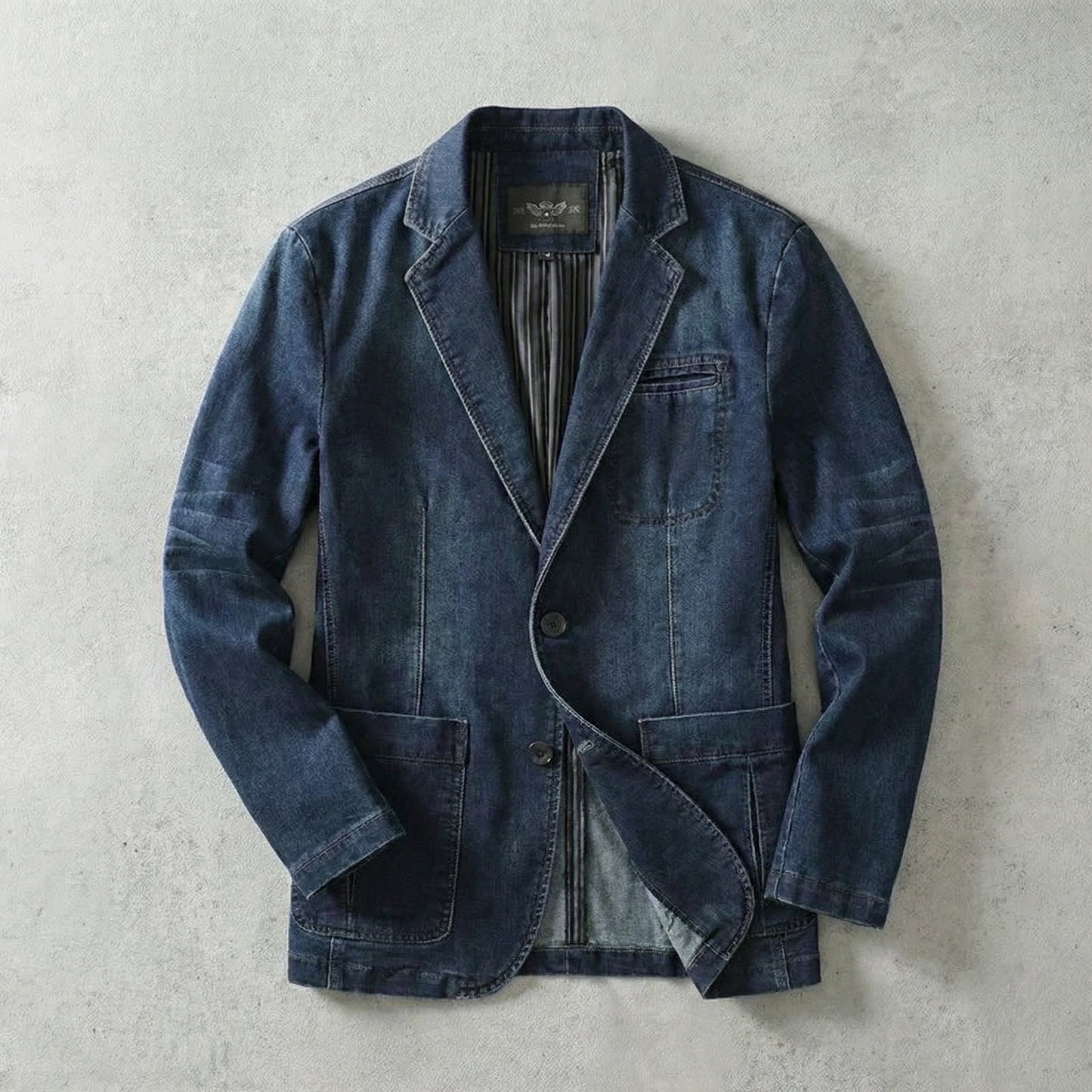 Men's Denim Blazer - Tailored Casual Suit Jacket