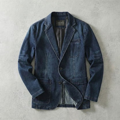Men's Denim Blazer - Tailored Casual Suit Jacket