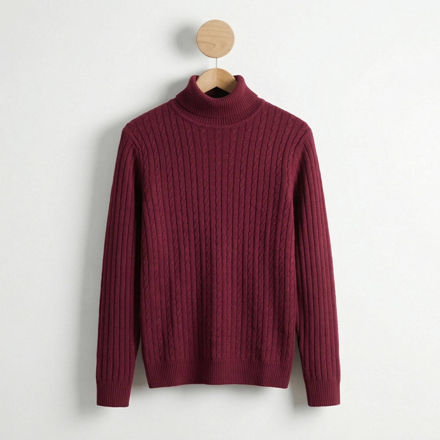 Men's High Neck Sweater - Warm Knit Fall Pullover