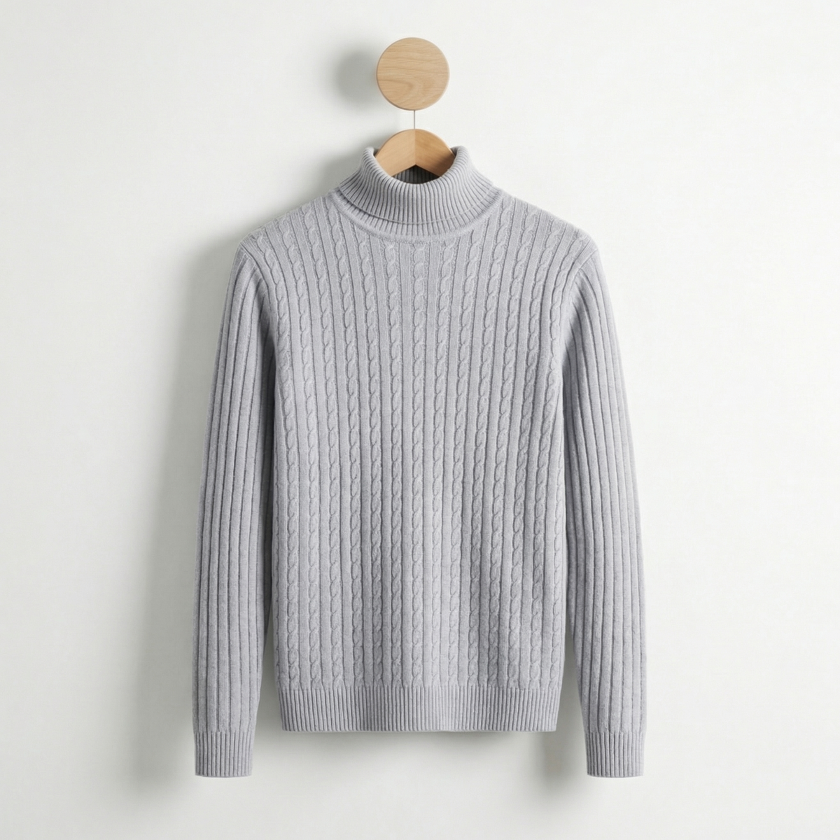 Men's High Neck Sweater - Warm Knit Fall Pullover