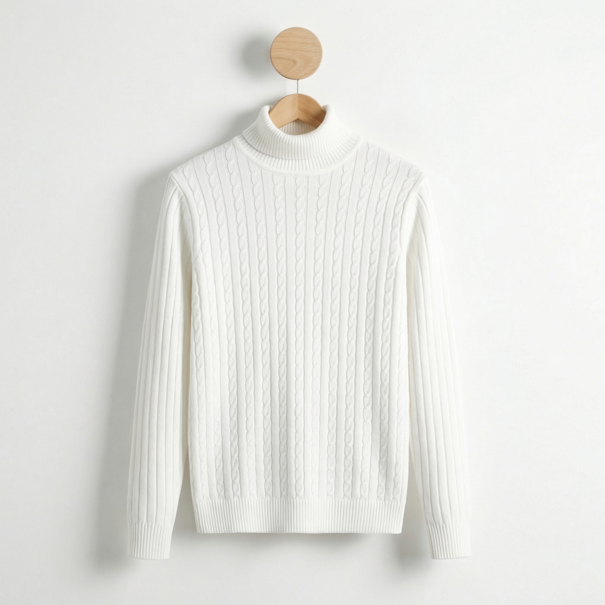 Men's High Neck Sweater - Warm Knit Fall Pullover