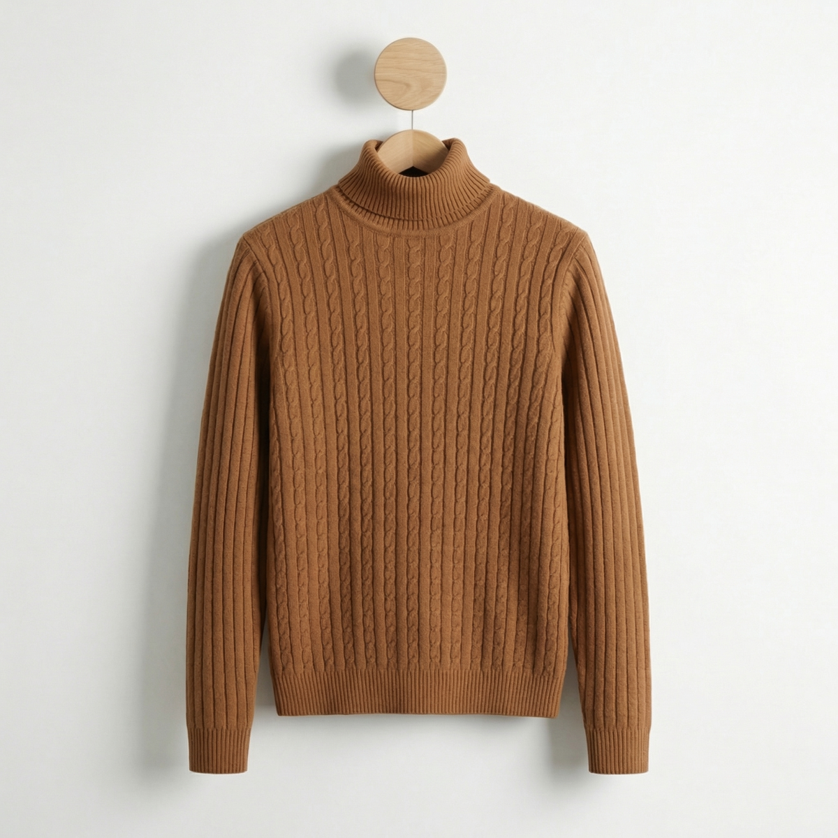 Men's High Neck Sweater - Warm Knit Fall Pullover