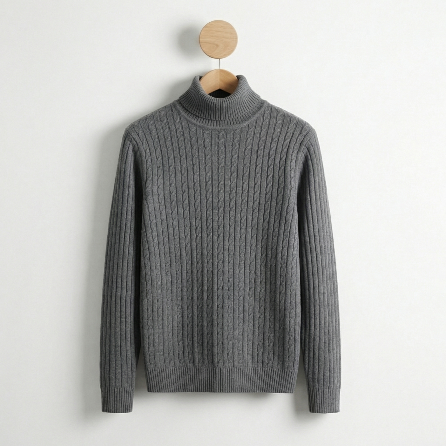 Men's High Neck Sweater - Warm Knit Fall Pullover