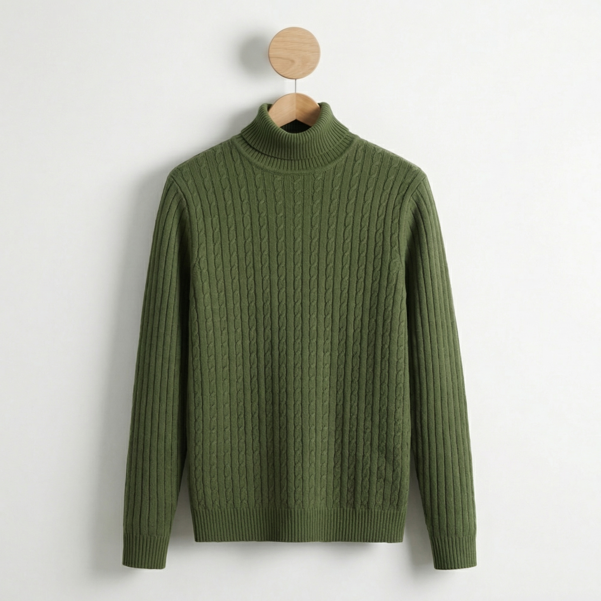 Men's High Neck Sweater - Warm Knit Fall Pullover