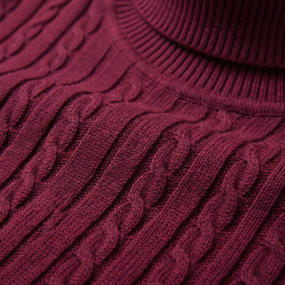Men's High Neck Sweater - Warm Knit Fall Pullover