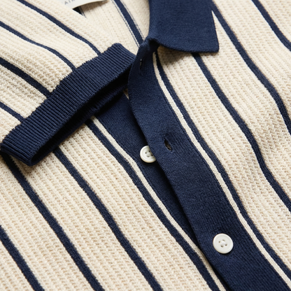 Men's Knit Polo Shirt - Short Sleeve Casual Top