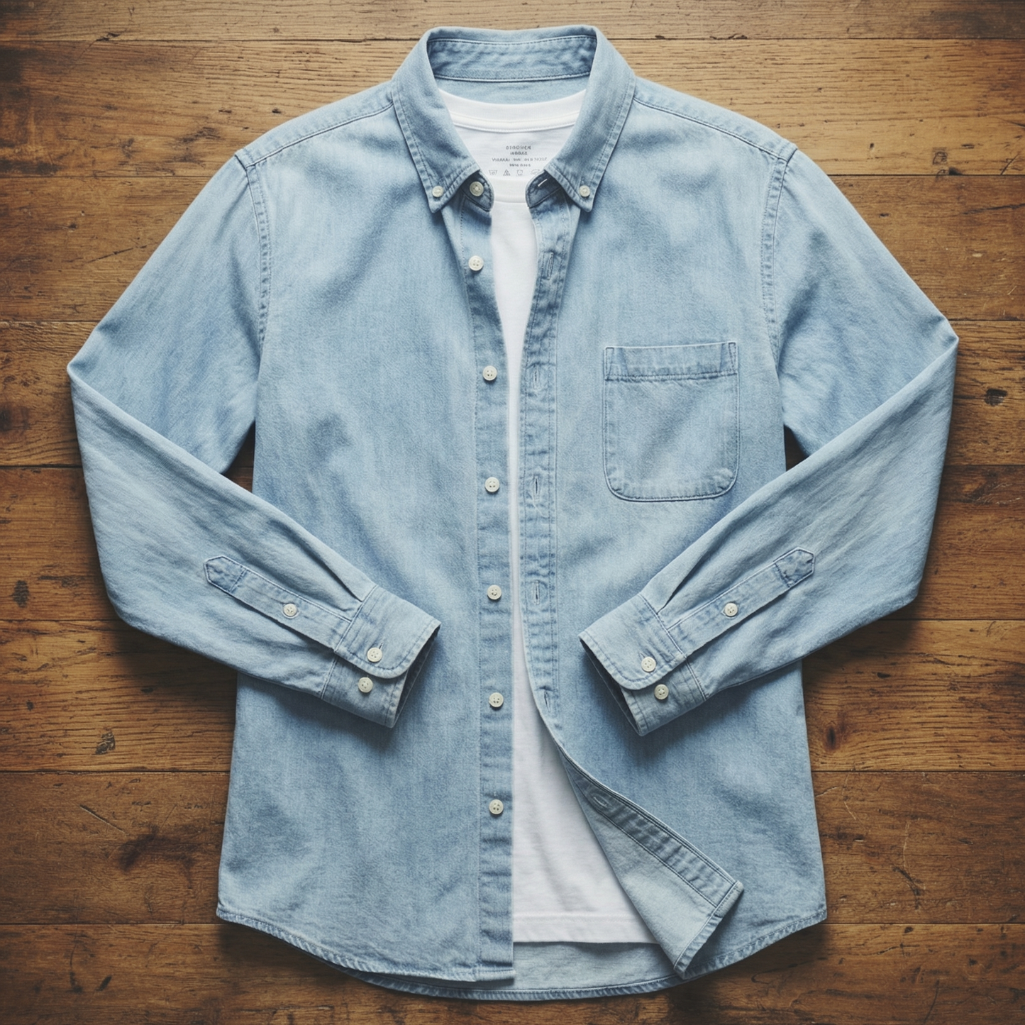 Men's Denim Shirt - Casual Button Down