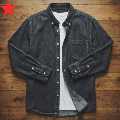 Men's Denim Shirt - Casual Button Down
