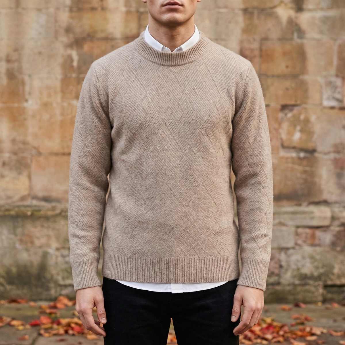 Men's Cashmere Blend Sweater - Soft Knit Casual Pullover