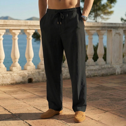 Men's Linen Pants - Relaxed Fit Breathable Trousers