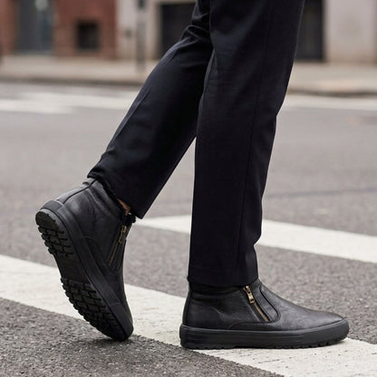 Men's Leather High Top Boots - Casual Lace Up Boots