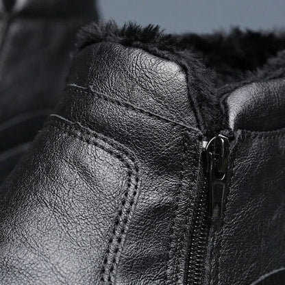 Men's Leather High Top Boots - Casual Lace Up Boots