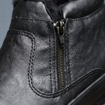 Men's Leather High Top Boots - Casual Lace Up Boots