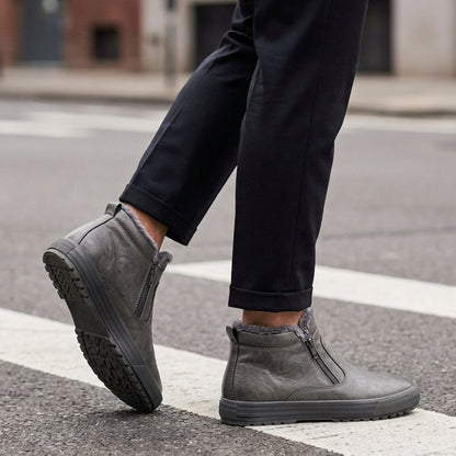 Men's Leather High Top Boots - Casual Lace Up Boots