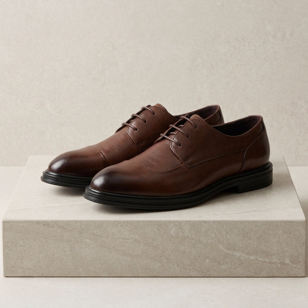 Men's Leather Brogue Shoes - Classic Dress Shoes
