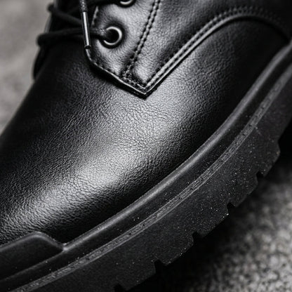 Men's Leather High Top Boots - Casual Lace Up Shoes