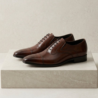 Men's Leather Brogue Shoes - Classic Dress Shoes