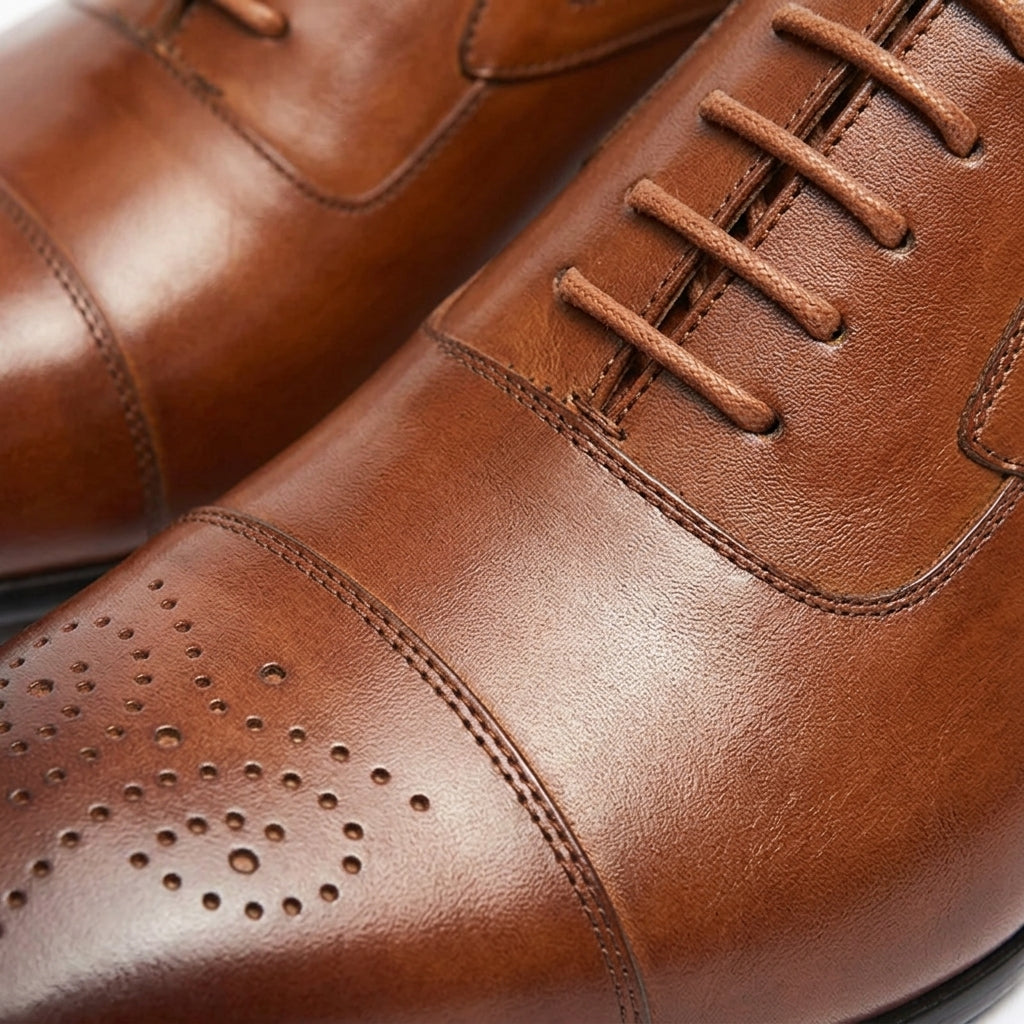 Men's Leather Brogue Shoes - Classic Dress Shoes