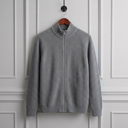 Men's Wool Vest - Zip Front Knit Casual Layering Vest