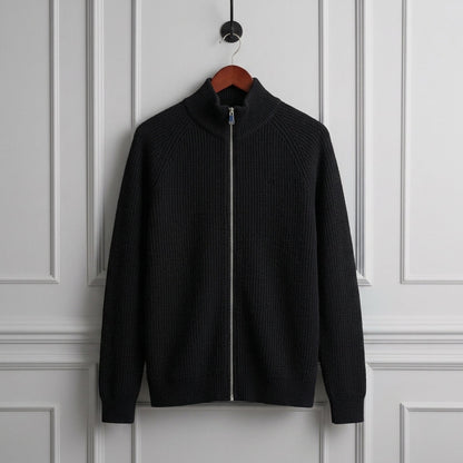 Men's Wool Vest - Zip Front Knit Casual Layering Vest