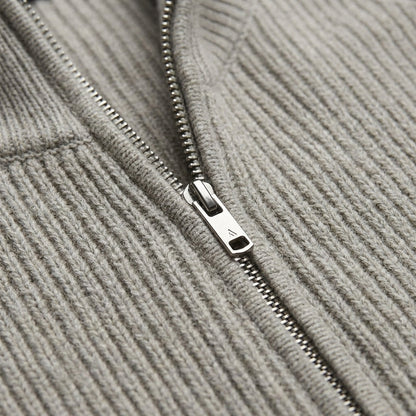Men's Wool Vest - Zip Front Knit Casual Layering Vest