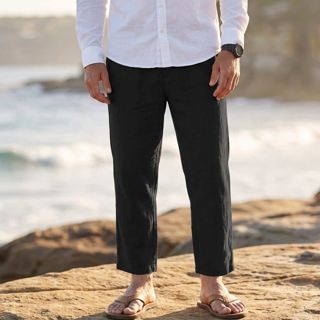 Men's Cotton Pants - Casual Everyday Straight Leg Trousers