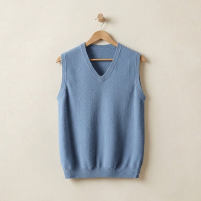 Men's Cashmere Vest - Soft Knit Layering Sweater