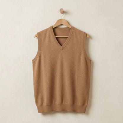 Men's Cashmere Vest - Soft Knit Layering Sweater