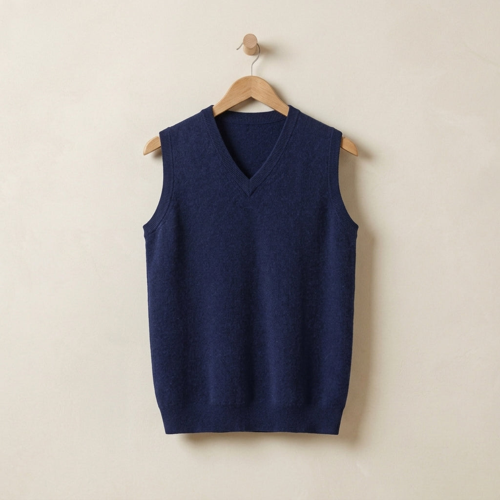 Men's Cashmere Vest - Soft Knit Layering Sweater