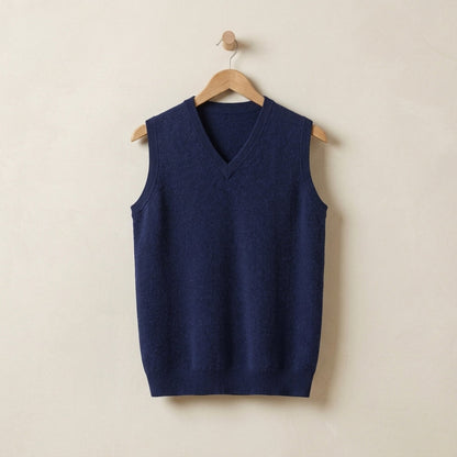 Men's Cashmere Vest - Soft Knit Layering Sweater