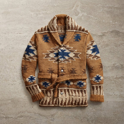 Men's Jacquard Cardigan - Button Front Knit Sweater