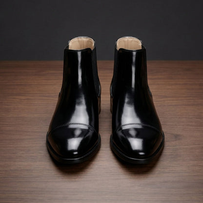 Men's Leather Chelsea Boots - Classic Slip On Ankle Boots