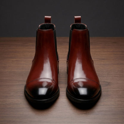 Men's Leather Chelsea Boots - Classic Slip On Ankle Boots