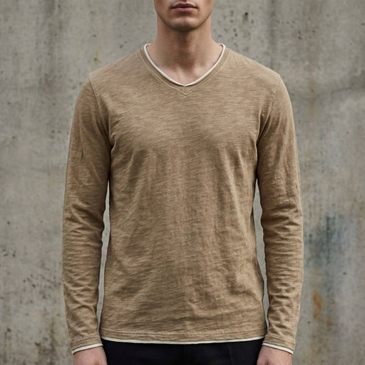 Men's Cotton Shirt - Classic Fit Long Sleeve Button Down