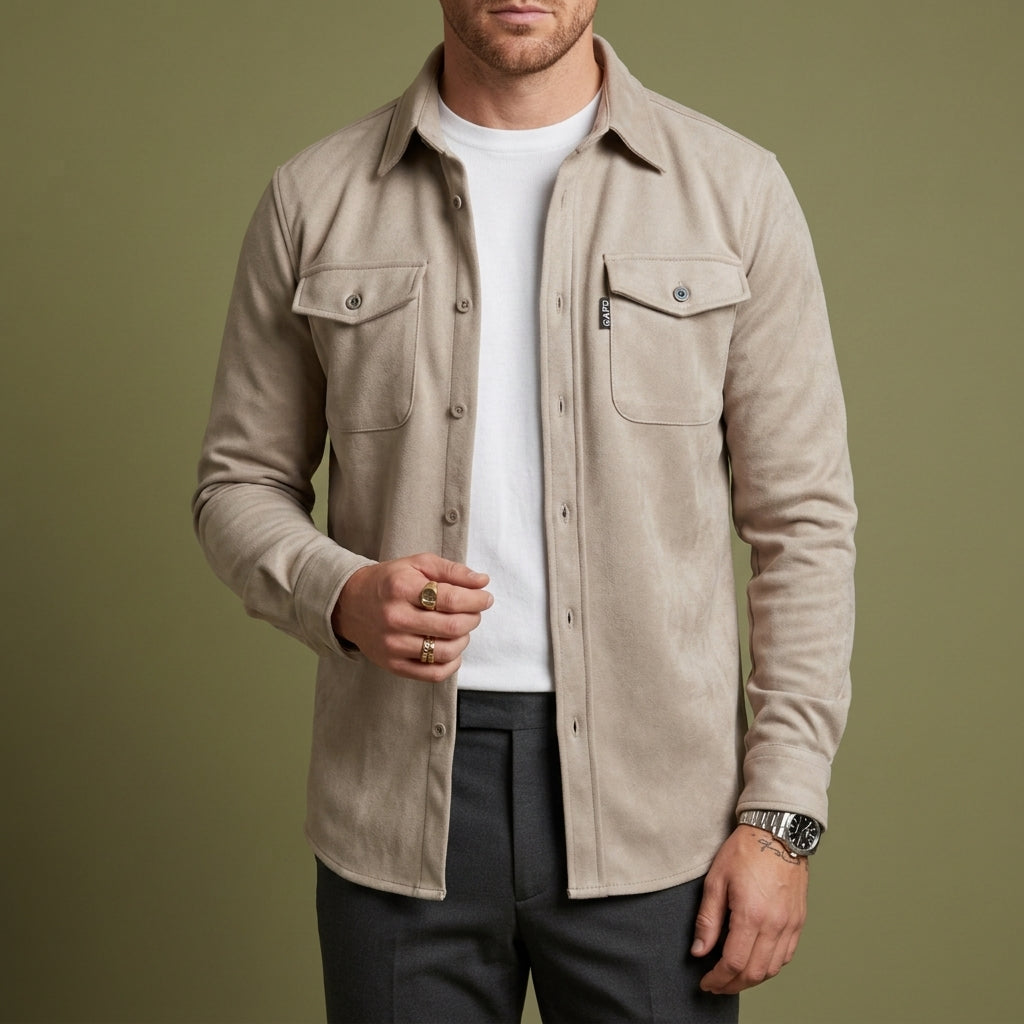 Men's Long Sleeve Overshirt - Casual Button Down Shirt
