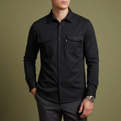 Men's Long Sleeve Overshirt - Casual Button Down Shirt