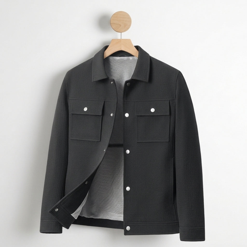 Men's Knit Jacket - Textured Casual Sweater Outerwear