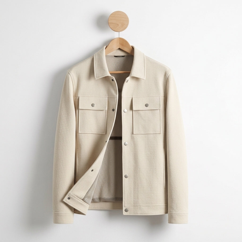 Men's Knit Jacket - Textured Casual Sweater Outerwear