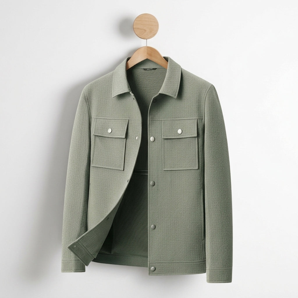 Men's Knit Jacket - Textured Casual Sweater Outerwear