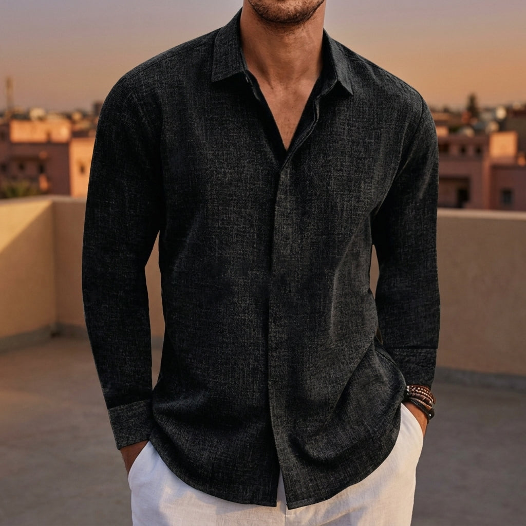 Men's Linen Shirt - Lightweight Casual Button Down